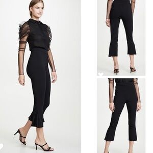Cushnie High Waisted Cropped Fitted Pant with Pleats Black Size 6